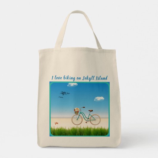 Jekyll Island GA Beach Biking Tote Bag (Achterkant)
