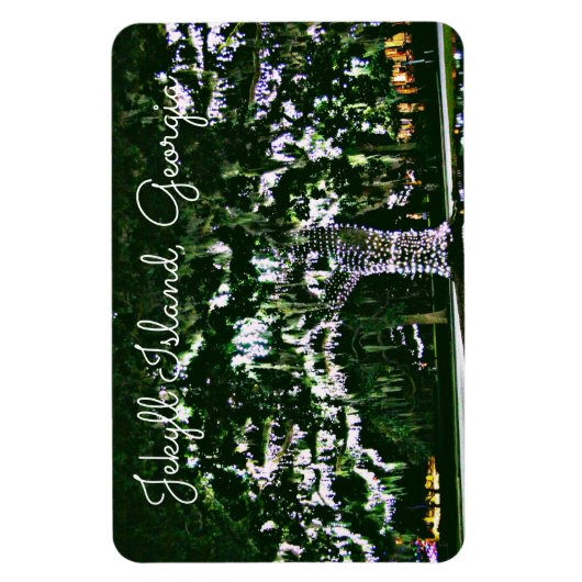 Jekyll Island GA Holiday Lights op Live Oak Tree Magneet (Verticaal)