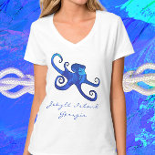 Jekyll Island GA Ocean Blue Octopus T-shirt