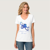 Jekyll Island GA Ocean Blue Octopus T-shirt (Voorkant volledig)
