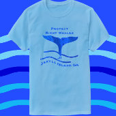 Jekyll Island GA Right Whale Fins and Waves T-shirt