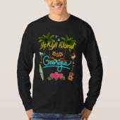 Jekyll Island Georgia Beach Summer Palm Sun Set Pa T-shirt (Voorkant)