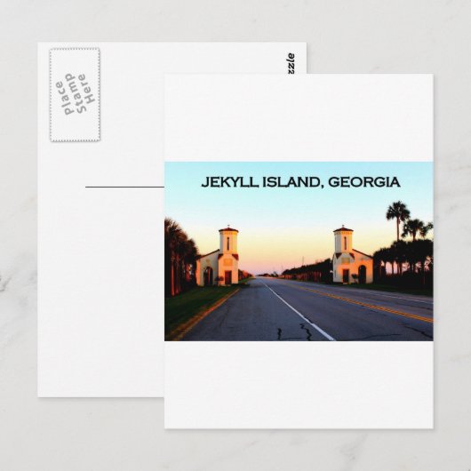 Jekyll Island Georgia Causeway Briefkaart (Voorkant / Achterkant)