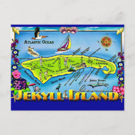 Jekyll Island Georgia Kleurrijke Ansichtkaart Briefkaart