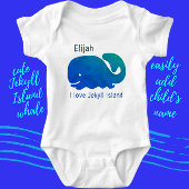 Jekyll Island, Georgia Schattigee walvis en naam Romper