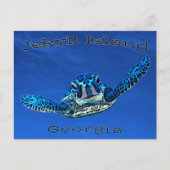 Jekyll Island Georgia Swimming Zee Turtle Briefkaart (Voorkant)