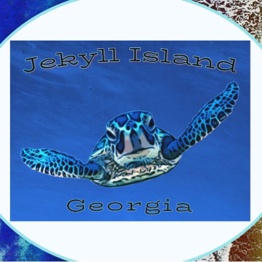 Jekyll Island Georgia Swimming Zee Turtle Briefkaart