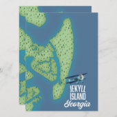 Jekyll Island Georgia USA-kaart (Voorkant / Achterkant)