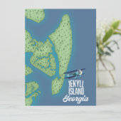 Jekyll Island Georgia USA-kaart (Staand voorkant)