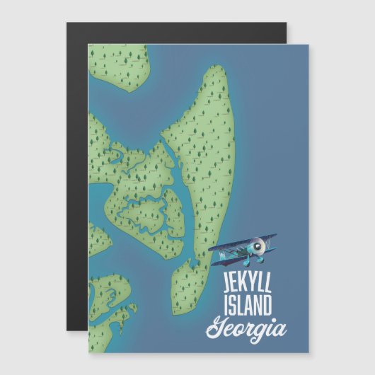 Jekyll Island Georgia USA kaart (Voorkant / Achterkant)