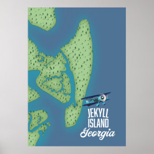 Jekyll Island Georgia USA kaart Poster