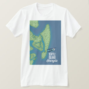 Jekyll Island Georgia USA kaart T-shirt