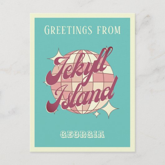 Jekyll Island Georgia USA retro  Briefkaart (Voorkant)