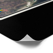 Jekyll Island Georgia van de Ruimtesatellietkaart Poster (Hoek)