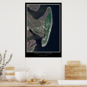 Jekyll Island Georgia van de Ruimtesatellietkaart Poster (Keuken)