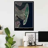 Jekyll Island Georgia van de Ruimtesatellietkaart Poster (Thuiskantoor)