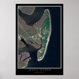 Jekyll Island Georgia van de Ruimtesatellietkaart Poster