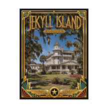 Jekyll Island Georgia Vintage Art Deco Gouden Tijd