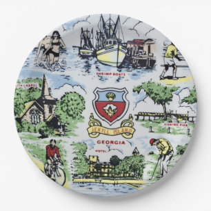 Jekyll Island Landmarks Feestborden Papieren Bordje