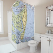 Jekyll Island Nautical Chart Shower Curtain Douchegordijn (In situ)