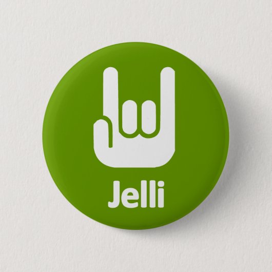 Jelli Rock Hands Ronde Button 5,7 Cm (Voorkant)
