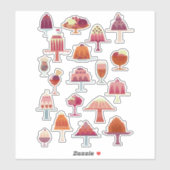 Jellies en ijs dessert sticker (Vel)
