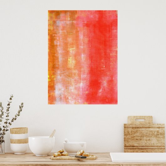 "Jello" Coral Abstract Art Poster (Keuken)