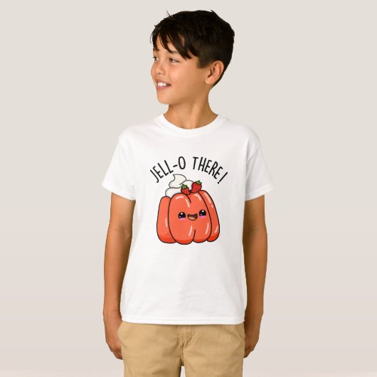 Jello Daar Funny Sinaasappel Jello Pun T-shirt (Voorkant volledig)