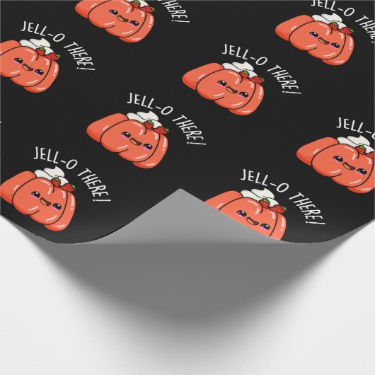 Jello Daar Grappig Sinaasappel Jello Pun Dark BG Cadeaupapier (Hoek)