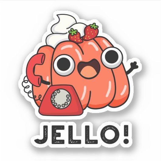 Jello Grappige Jello op telefoon woordspeling Sticker (Voorkant)