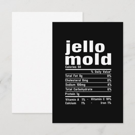 Jello Mold Nutrition Facts Family Matching Christm Bedankkaart (Voorkant / Achterkant)