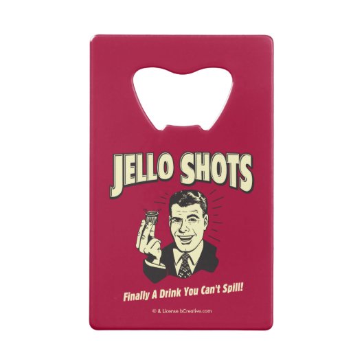 Jello Shots: Drink dat je niet kunt morsen Creditkaart Flessenopener (Achterkant)