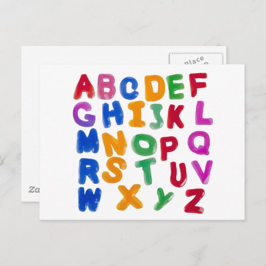 Jelly alphabets briefkaart (Voorkant / Achterkant)