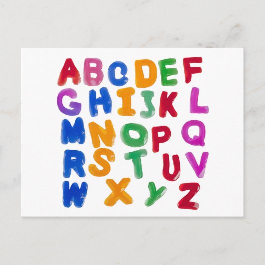Jelly alphabets briefkaart (Voorkant)