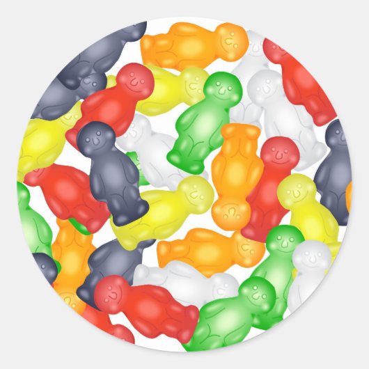 Jelly Babies Ronde Sticker (Voorkant)