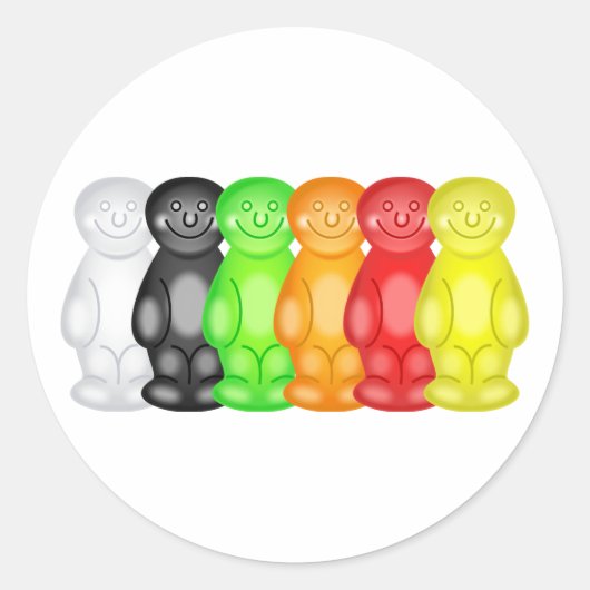 Jelly Baby Gang Ronde Sticker (Voorkant)