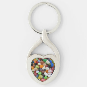 Jelly Bean Black blue green Snoep Texture Sjabloon Sleutelhanger