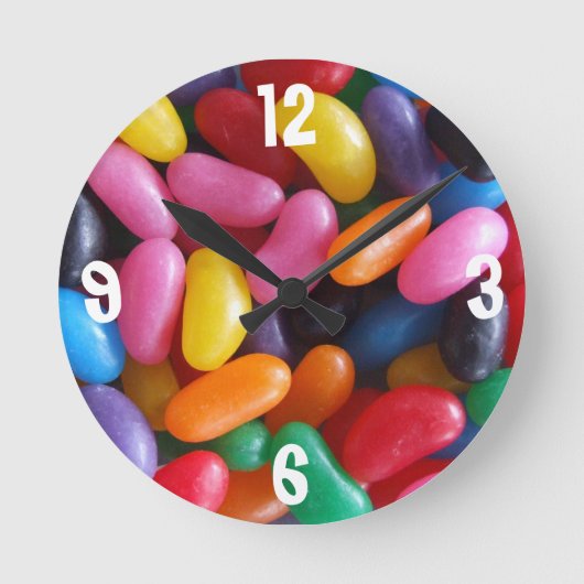 Jelly Bean Clock Ronde Klok (Voorkant)