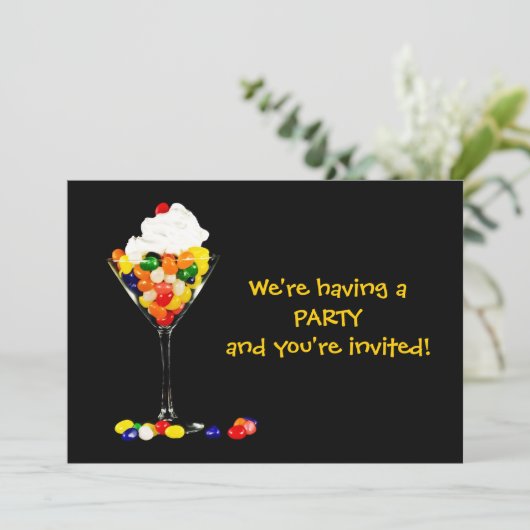 Jelly Bean Cocktail Invitation - Multi Use Party Kaart (Staand voorkant)
