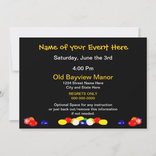 Jelly Bean Cocktail Invitation - Multi Use Party Kaart (Achterkant)