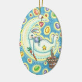 JELLY BEAN DREAMS EASTER BUNNY ORNAMENT Oval (Links)