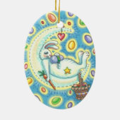 JELLY BEAN DREAMS EASTER BUNNY ORNAMENT Oval (Achterkant)