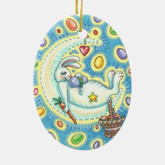 JELLY BEAN DREAMS EASTER BUNNY ORNAMENT Oval (Achterkant)