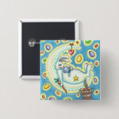 JELLY BEAN DREAMS EASTER BUNNY RABBIT BUTTON Squ (Voorkant /achterkant)
