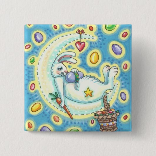 JELLY BEAN DREAMS EASTER BUNNY RABBIT BUTTON Squ (Voorkant)