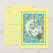 JELLY BEAN DREAMS, SLEEPY EASTER BUNNY ON MOON FEESTDAGENKAART (Voorkant / Achterkant)