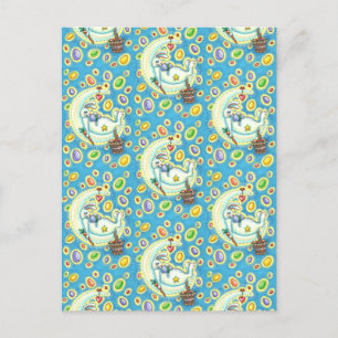 JELLY BEAN DREAMS, SLEEPY EASTER BUNNY ON MOON FEESTDAGENKAART