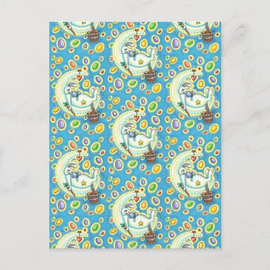 JELLY BEAN DREAMS, SLEEPY EASTER BUNNY ON MOON FEESTDAGENKAART (Voorkant)