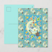 JELLY BEAN DREAMS, SLEEPY EASTER BUNNY ON MOON FEESTDAGENKAART (Voorkant / Achterkant)