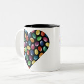 Jelly Bean Heart Tweekleurige Koffiemok (Voorkant links)